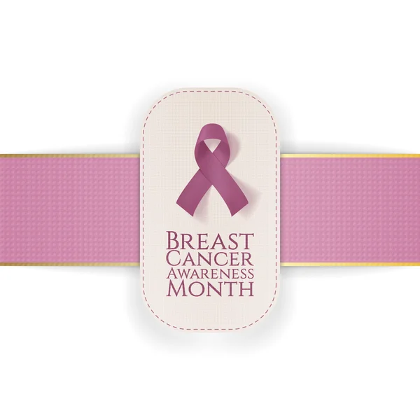 Breast Cancer Awareness Month Banner with Ribbon — Stock Vector