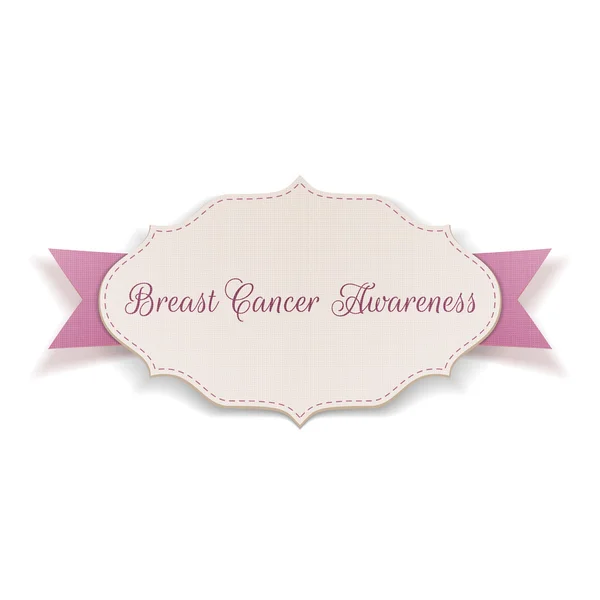 Carte de sensibilisation au cancer du sein avec ruban — Image vectorielle