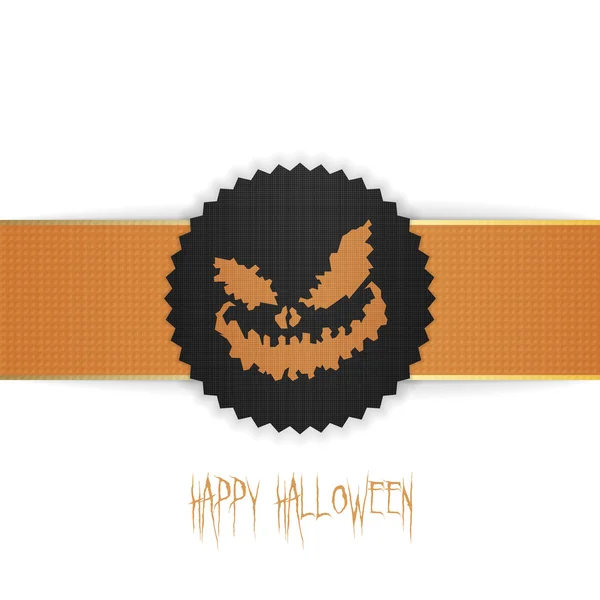 Feliz Halloween Banner. Emblema en la cinta — Vector de stock