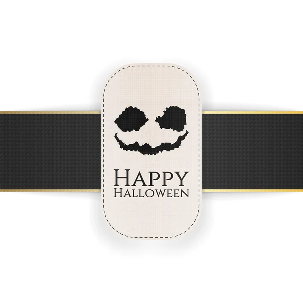 Feliz banner de Halloween com texto e rosto assustador — Vetor de Stock