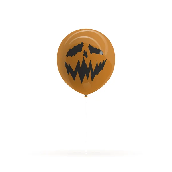 Balão de laranja de Halloween com rosto assustador de abóbora — Vetor de Stock