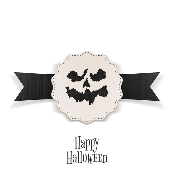 Feliz banner de Halloween com modelo de fita — Vetor de Stock