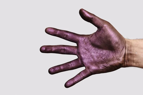 Palm Side con pintura púrpura —  Fotos de Stock