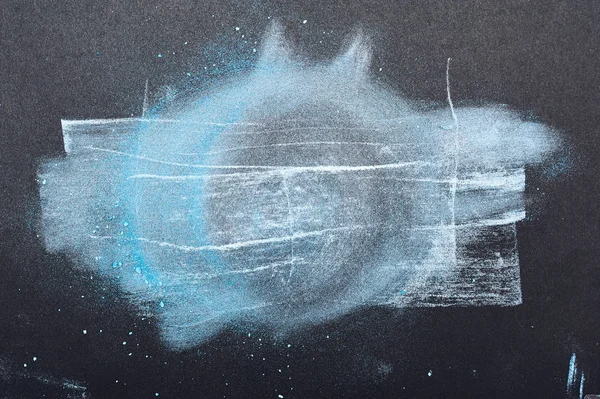 Círculo artístico de partículas de pintura azul y blanca — Foto de Stock