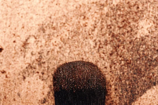 Włosie Szczotka uroda makijaż cząstkami — Zdjęcie stockowe