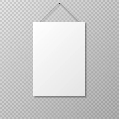 Vektör gerçekçi boş kağıt sayfası Mockup