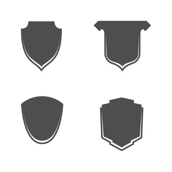 Empty Shields Icons with Place for Text — Stock Vector