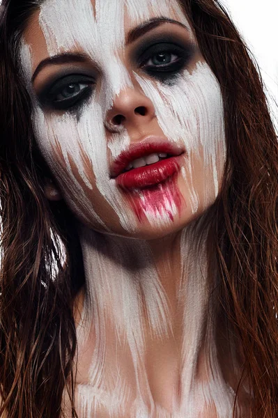 Creative Make-up on beauty Womans Face — Stok Foto