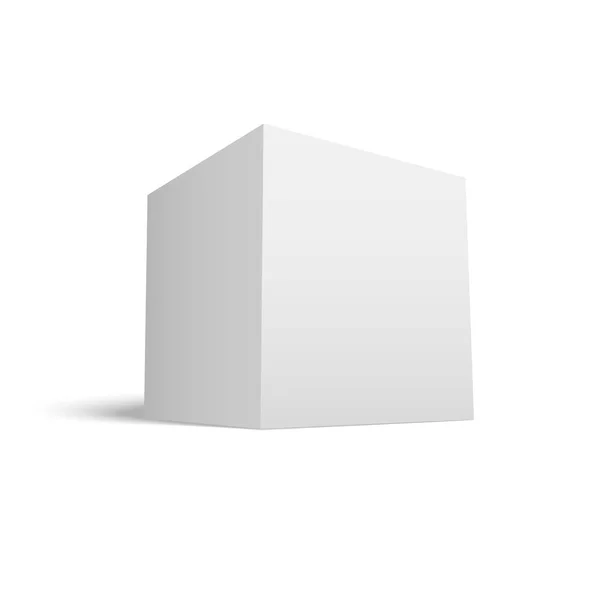 Cubo de papel branco com sombra — Vetor de Stock