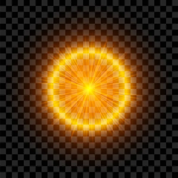Lens Flare з промені і світиться — стоковий вектор