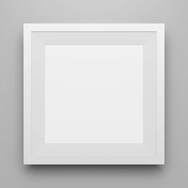 Beyaz kare resim çerçeve Mockup gölge ile