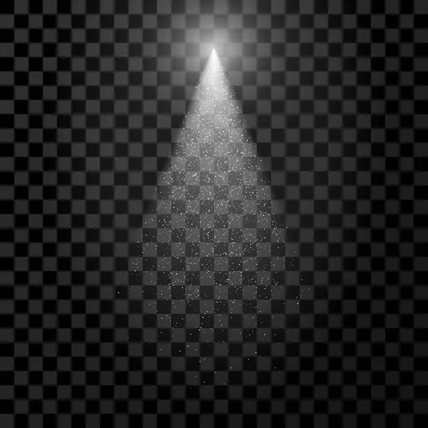 White transparent Spotlight with Particles — Stock Vector