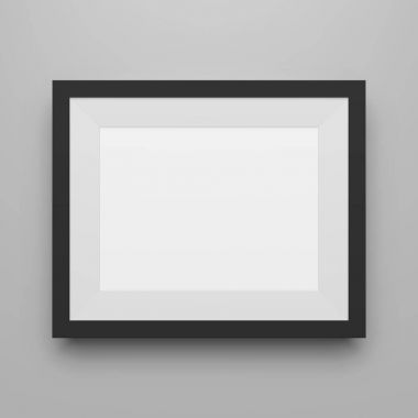Siyah boş resim çerçevesi gerçekçi şablonu