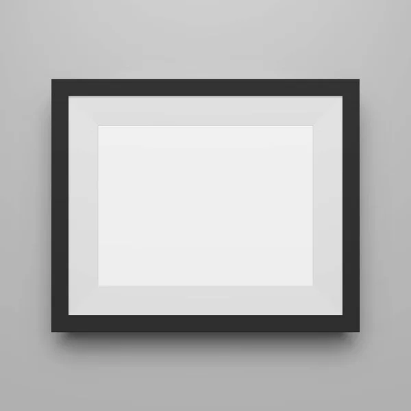 Plantilla realista de marco de imagen vacío negro — Vector de stock