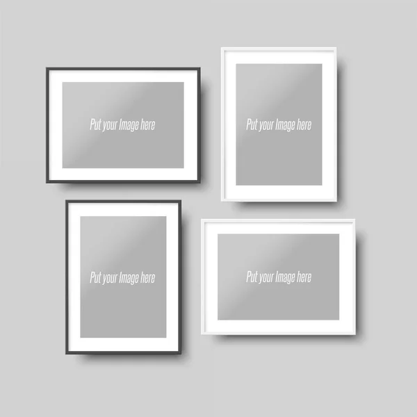 Frames Moclups realistic Set — Stock Vector