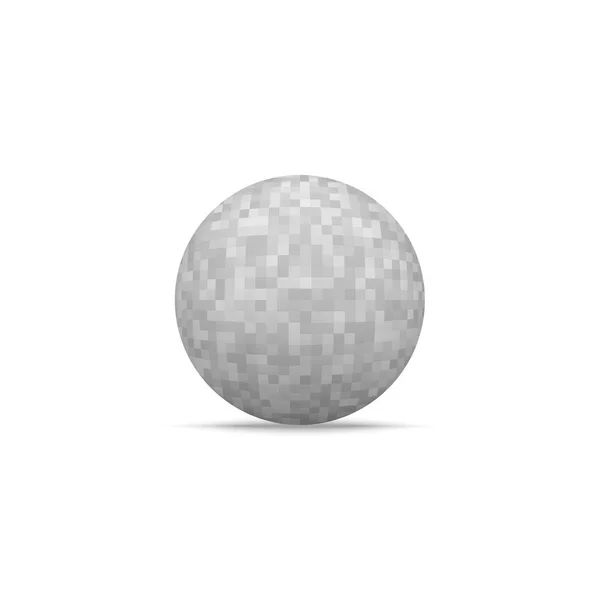Forma de bola realista con textura pixelada — Vector de stock