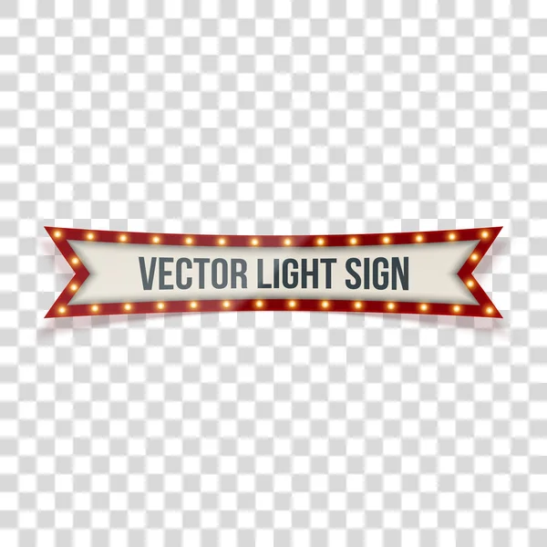 Retro světlo cedulka s lampami v realistické stylu — Stockový vektor