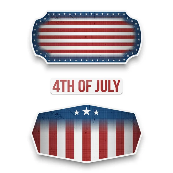 Fourth of July nationale vlag etiketten instellen — Stockvector
