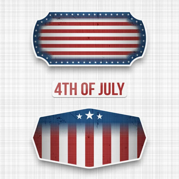 Banners para 4 de Julho American Holiday — Vetor de Stock