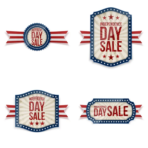 Independence Day festive Labels Set — Stock Vector