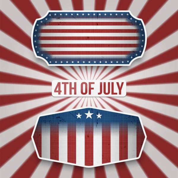 Americká 4. července svátek bannerů — Stockový vektor