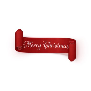 Neşeli Noel vektör bükülmüş kırmızı şerit
