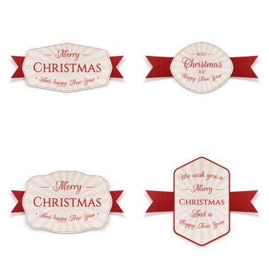 Noel vektör afiş, etiketleri veya rozetleri ayarla