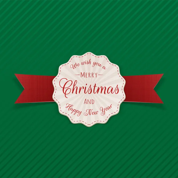 Vecteur Joyeux insigne de Noël sur fond vert — Image vectorielle