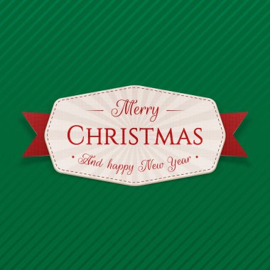 Gerçekçi şenlikli Merry Christmas etiketi