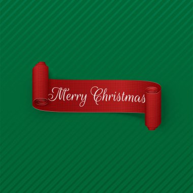 Vektör Merry Christmas kırmızı bükülmüş şerit