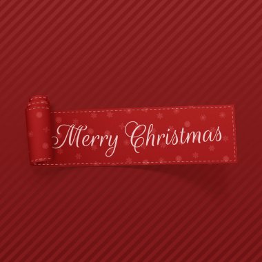 Vektör Merry Christmas bükülmüş şerit