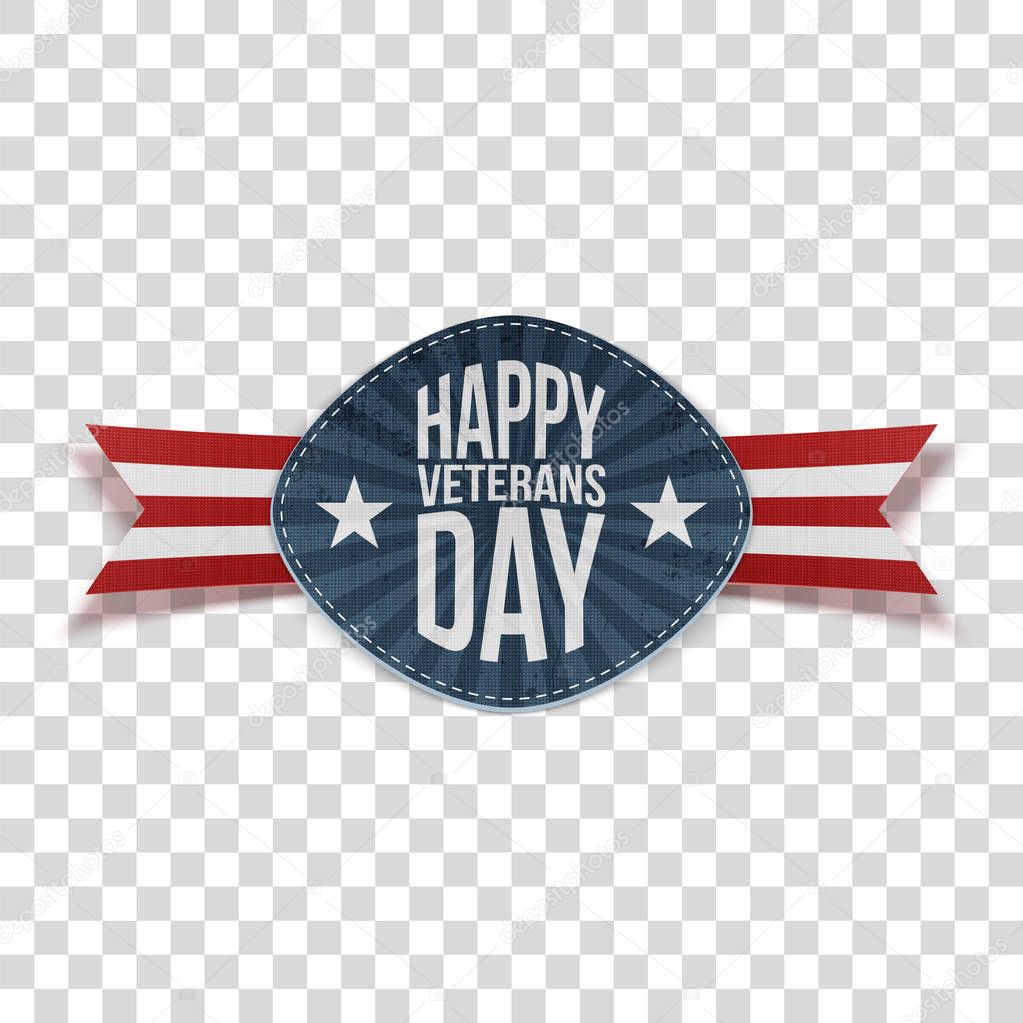 Happy Veterans Day american Badge Template