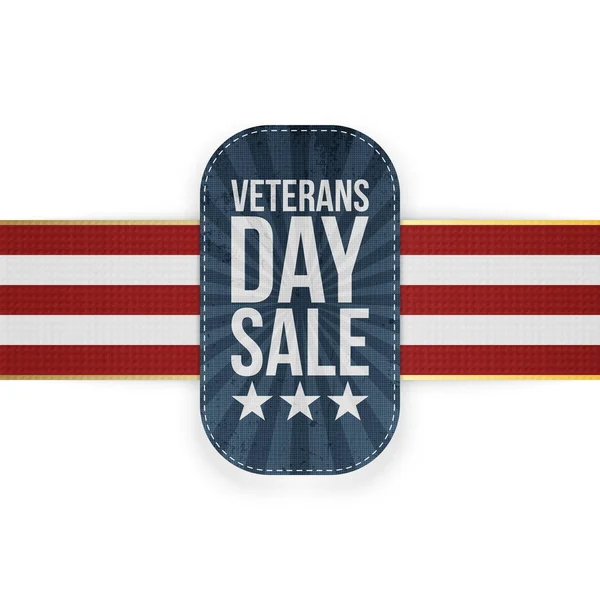 Veterans Day salu blue Badge med randigt band — Stock vektor