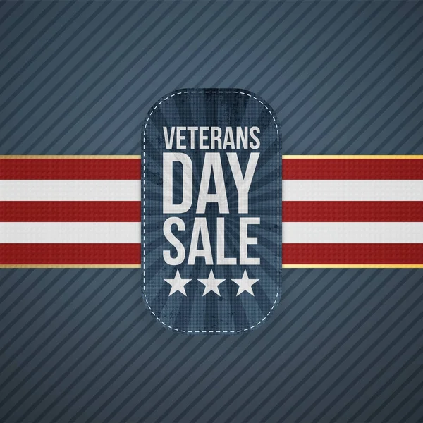 Venta Día de Veteranos Insignia realista y cinta — Vector de stock