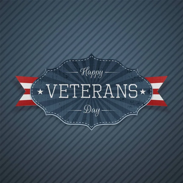 Étiquette papier Happy Veterans Day — Image vectorielle