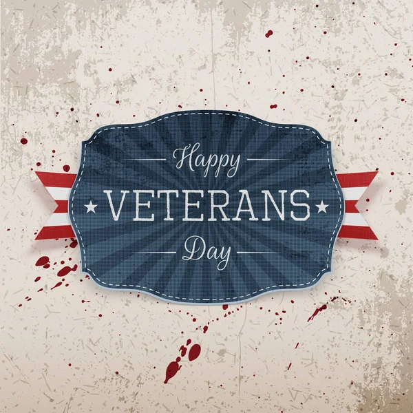 Glad Veterans Day retro realistiska etikett — Stock vektor