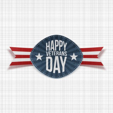 Kurdele ile mutlu Gaziler günü ulusal rozeti