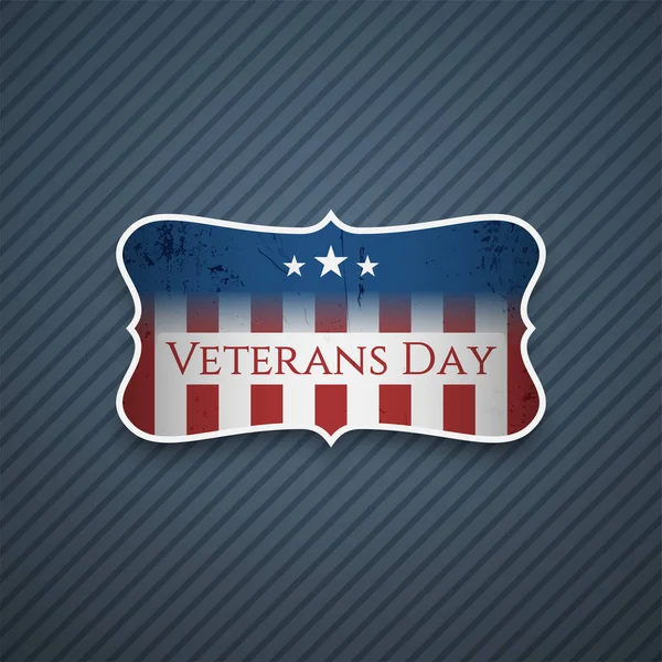 Veterans Day Text on realistic Banner — Stock Vector