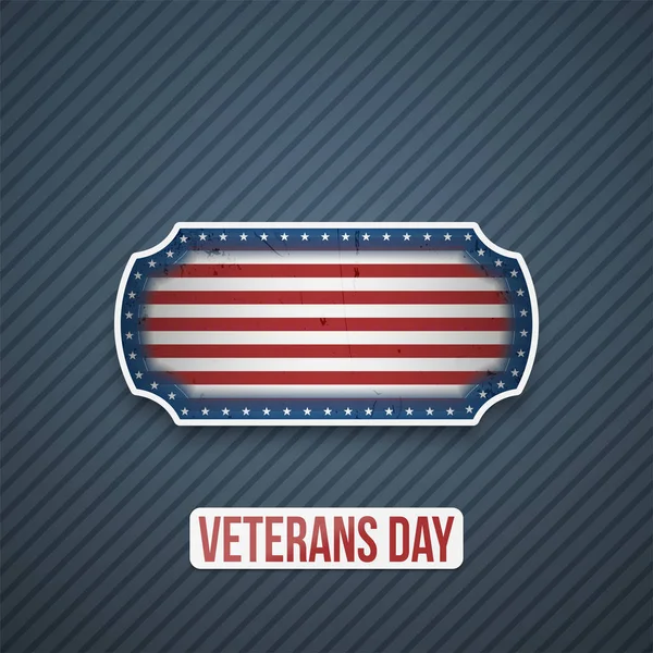 Veterans Day Text on realistic Label — Stock Vector
