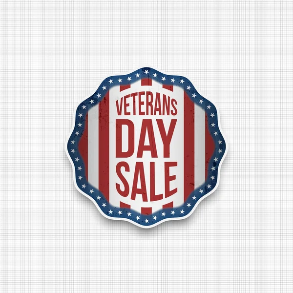 Veterani Day Vendita emblema realistico — Vettoriale Stock