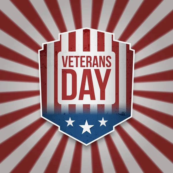 Vintage Banner with Veterans Day Text — Stock Vector