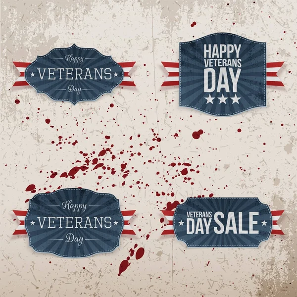 Veterans Day festliga emblem samling — Stock vektor