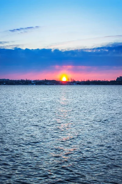 Salida Del Sol Amanecer Dnieper Ciudad Dnieper Dnepropetrovsk Ucrania —  Fotos de Stock