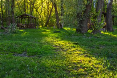 Gün batımında ışık, Dnipro-Dnipropetrovsk şehri, Ukrayna