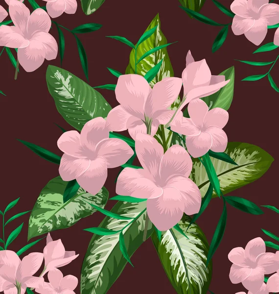 Modèle sans couture Plumeria — Image vectorielle