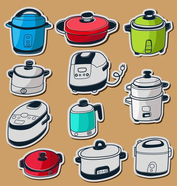 Electric cooker set — Stock Vector