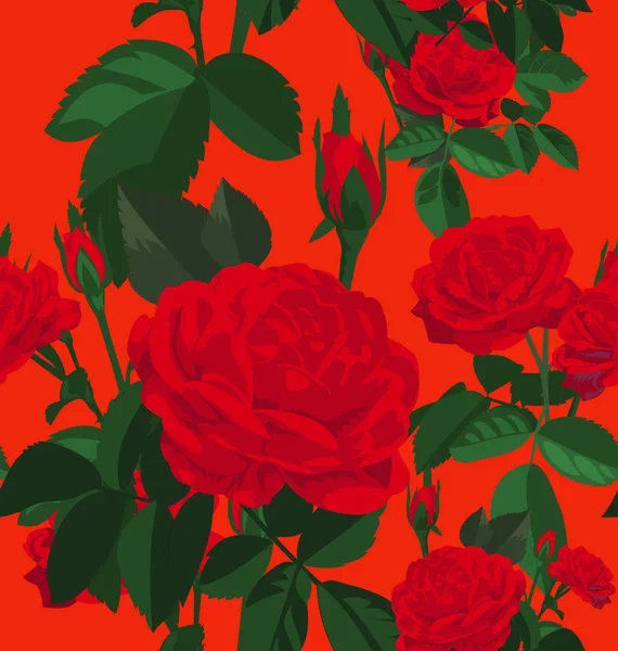 Bezešvý vzorek růže — Stockový vektor