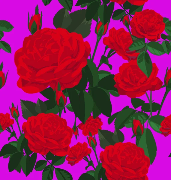 Bezešvý vzorek růže — Stockový vektor