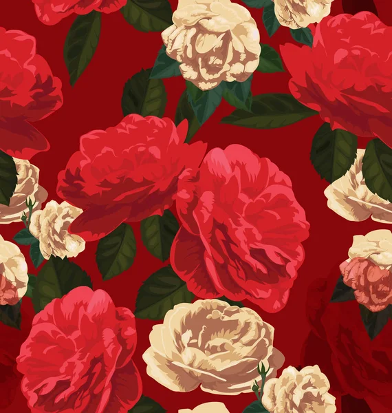 Motif floral sans couture — Image vectorielle