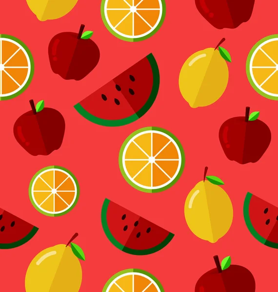 Patrón sin costura de fruta — Vector de stock